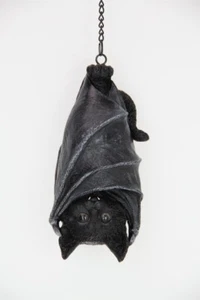 17cm Cat Bat Hanging in Bat Wings Ornament Figurine Sculpture Halloween - Picture 1 of 1