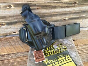 Vintage Desantis Black Leather Lined Ankle Rig For Smith & Wesson S&W 19 65 66