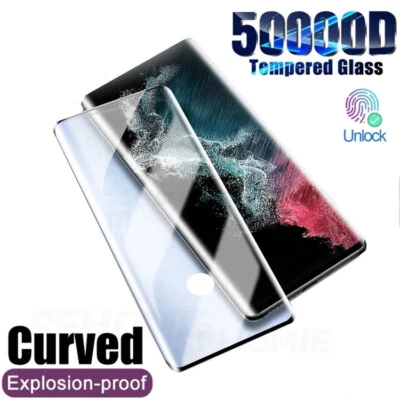 Film For Samsung S24 S23 Ultra S22 S21 Tempered Glass Curved Screen Protector 3D - Image 1 of 4