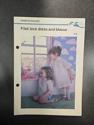 Marshall Cavendish Childs Filet Lace Dress & Blouse  Crochet Pattern  - Image 1 of 3