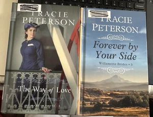 2 BY TRACIE PETERSON WILLAMETTE BRIDES #2 & 3 LARGE PRINT HB WAY OF LOVE FOREVER - Picture 1 of 3