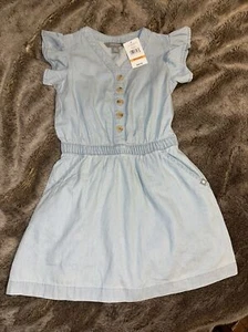 Vestido de mezclilla ligero ligero para niñas talla 6/7 pequeño nuevo con etiquetas - Imagen 1 de 6