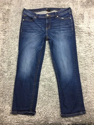 a.n.a. (Un nuevo enfoque) Pantalones de mezclilla recortados para mujer talla 10/30 azul al tobillo oscuro Foto 1 de 4