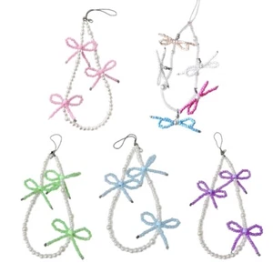 Bowknot Keychain Colorful Beaded Butterfly Mobile Pendant Stylish Women Keyring - Zdjęcie 1 z 13