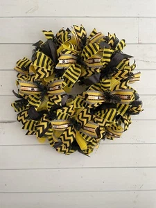 Pittsburg Steeler Wreath, Front Door Wreath, Football Decor, Outdoor Wreath, - Picture 1 of 8