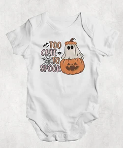 Too Cute to spook Baby Bodysuit, 100% Cotton Vest Bodysuit Babygrow, Halloween - Picture 1 of 2