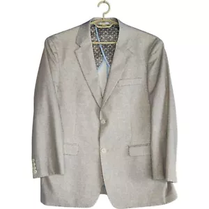 DUCHAMP London Mens Sports Coat Size 44 R Stretch Suit Jacket Blazer Beige - Picture 1 of 9