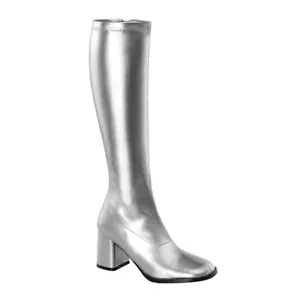 Sale GOGO-300 elegantes botas elásticas de mujer Funtasma botas plateadas efecto cuero 36 - Imagen 1 de 1