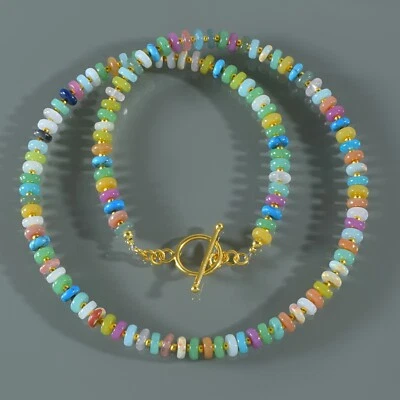 Hecho a Mano 18" Turquesa Natural & Aventurina Mezclado Gema con Cuentas Cadena - Imagen 1 de 4