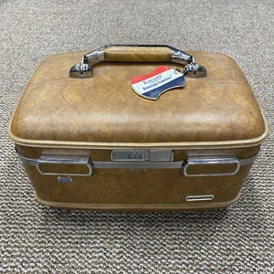 Vintage American Tourister Escort Train Case Travel Makeup Cosmetic Mirror Tray - Picture 1 of 15