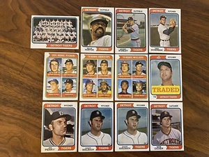 1974 TOPPS (12) DETROIT TIGERS VINTAGE BASEBALL CARDS W/RC - Picture 1 of 2