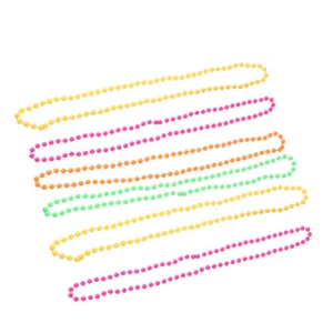 6 Pcs Neon Bead Chain Hen Night Party Costume 80s Dress Accessories - Picture 1 of 12