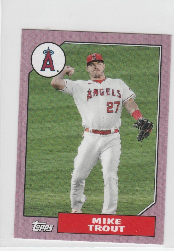 2022 Topps Mini 1987 Topps Baseball Pink Parallel 19/25 Mike Trout #78B-20 - Image 1 of 1