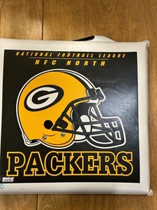 Vintage Green Bay Packers Stadium Seat Cushion 14” Square With Handle - Picture 1 of 7