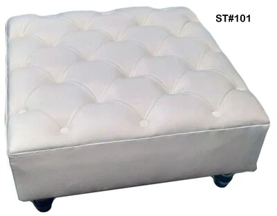 Hand Made Footstool/Coffee Table Chesterfield Upholstery, Brand New - Image 1 of 4