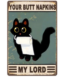 Black Cat Are You Pooping Funny Vintage Metal Signs - Picture 1 of 9