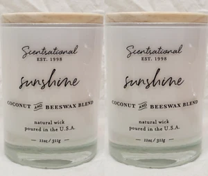 2 Scentsational SUNSHINE Coconut Beeswax Wax Blend 11 oz ea candle - Picture 1 of 1