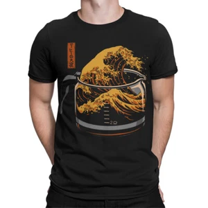 The Great Wave Of Coffee Japanese Drink Funny Mens Womens T-Shirts Top #T510 - Picture 1 of 18