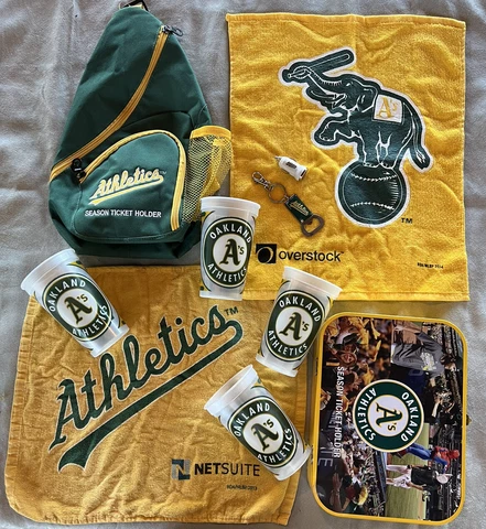 Oakland Athletics Lot Towels Backpack Cups Bottle Opener Car Charger Swag Cover
