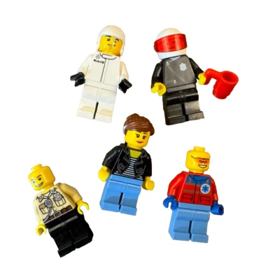 LEGO Minifigs Mini Figures Lot 5 Bundle City Police Pit Crew Officer Lady Pilot - Image 1 of 4