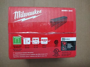 Milwaukee MNM1-600 1" Insulated Cable Staples - 600 PC - NEW - Picture 1 of 6