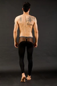 Collant Caleçon long taille L   Noir sheer + plum WJ by NEOFAN  Ref P09 sexy - Imagen 1 de 7
