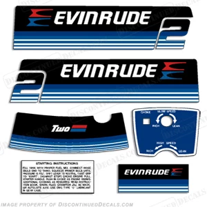 Fits Evinrude 1979 2hp Outboard Decal Kit - Decal Reproductions in Stock - Image 1 of 1