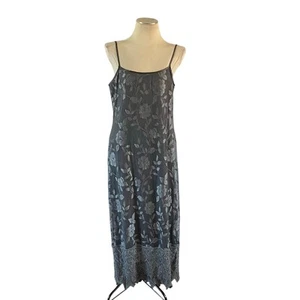 Sue Wong Gray Lace Maxi Dress Sz L Boho Whimsigoth Witchy Prom Wedding Guest - Picture 1 of 12