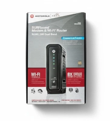 Motorola Arris SURFboard SBG6580 Modem & Wi-Fi Router N300 300 Dual Band - Image 1 of 4
