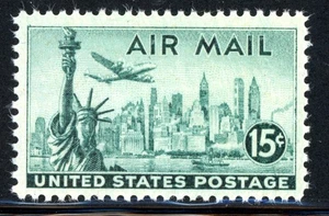 USA 1946 Airmail 15¢ Blue Green Scott #C35 MNH W281 - Picture 1 of 6