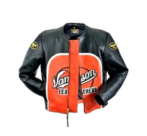 Vanson Speedway Classic Riders Jacket Motorcycle Club Leather Racer Jacket-NEW - Picture 1 of 9