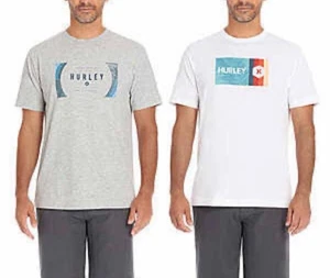 Hurley Men's Graphic T-Shirt Pack- 2 Gray/White - Picture 1 of 4