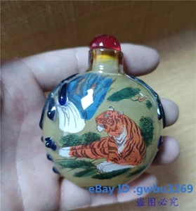 Botellas de tabaco de tigre pintura interior hecha a mano de vidrio chino 30103 - Imagen 1 de 8