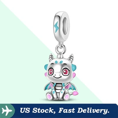 Pulsera colgante de dragón metálico de plata esterlina 925 KUNSIR para mujer hágalo usted mismo Foto 1 de 4