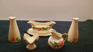 Vintage Franciscan Desert Rose Gravy Boat Salt & Pepper Shakers Egg Cup Creamer - Picture 1 of 5