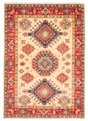 Alfombra oriental tradicional de lana anudada a mano alfombra de área de 6'4" x 9'1" Foto 1 de 4