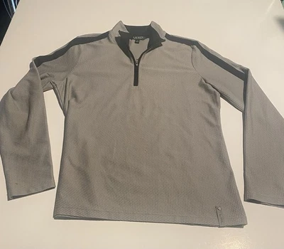 Top LRL Active Ralph Lauren para mujer XL gris tejido gofre 1/4 cremallera cuello falso Foto 1 de 4