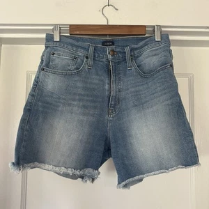J.Crew shorts women 29 blue denim raw hem cutoff casual - Picture 1 of 8
