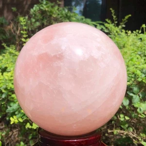 10.16LB Large Natural Pink Rose Quartz Sphere Crystal Ball Reiki Healing - Picture 1 of 18