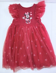 Disney Junior 3T Minnie Mouse Toddler Girls Valentine’s Hearts Tulle Dress - Picture 1 of 5