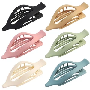 Flat Hair Clip 6 pcs Lay Down Claw Clips Accessories for Women Colorful - Picture 1 of 7