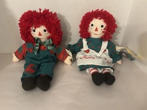 Vintage 1998 Snowden Christmas Holiday Raggedy Ann & Andy dolls w original tags! - Picture 1 of 12