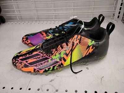 MENS SIZE 13 ADIDAS ADIZERO MISMATCH BLACK/MULTICOLOR FOOTBALL CLEATS - NWOB - Image 1 of 3