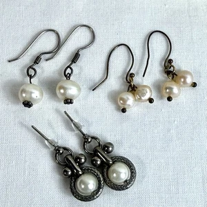 Konvolut 3 Paar Perlen Ohrhänger - Vintage Modeschmuck - Bild 1 von 5