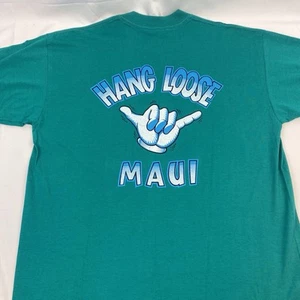Vintage Softee Single Stitch T Shirt Green Maui Hang Loose Graphic Men’s Size XL - Picture 1 of 12