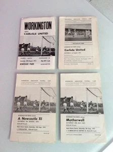 4 WORKINGTON HOME FRIENDLIES FROM 1970 - 1973 V NEWCASTLE, CARLISLE, MOTHERWELL - Picture 1 of 3