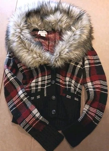 Ralph Lauren Denim & Supply Damen S/P Strickjacke Kunstfellkragen Pullover Oberteil - Bild 1 von 14