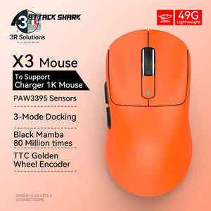 Mouse Da Gioco X3 Wireless ATTACK SHARK Colore Rosso 4K Returns, Connessione Tri - Photo 1/19