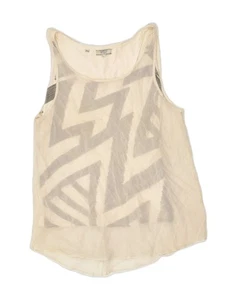 GUESS Womens Vest Top UK 14 Large Beige Polyester AQ75 - Picture 1 of 3