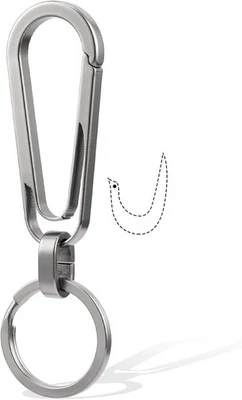 Mosquetón de Titanio Llavero Clip con Llavero, 2 Pulgadas Pequeño Resistente Clip de Llave Foto 1 de 4